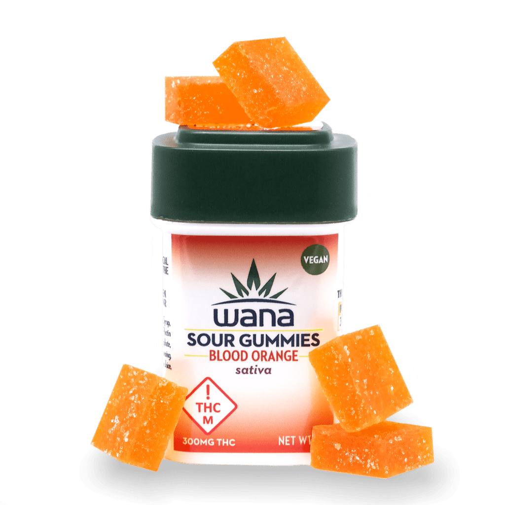 Wana Sour THC Gummies - Blood Orange Sativa 300mg High Dose