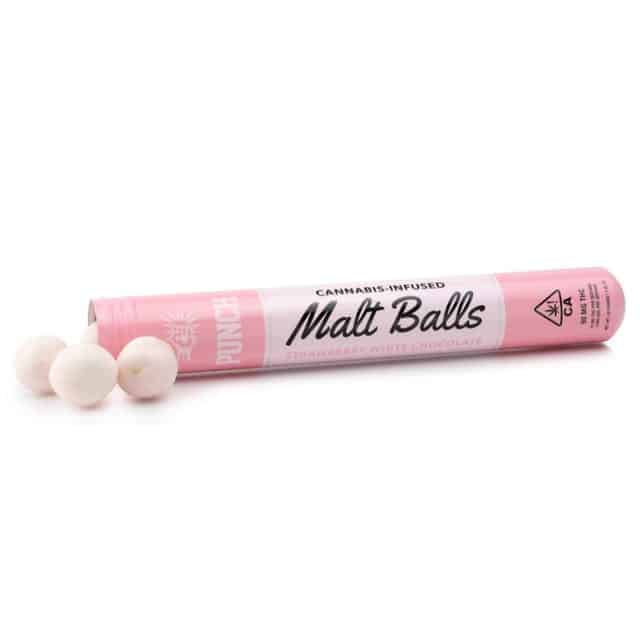 THC Edibles - Strawberry White Chocolate Malt Balls